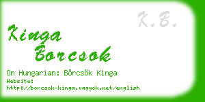 kinga borcsok business card