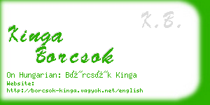 kinga borcsok business card